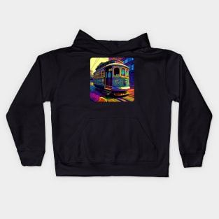 San Francisco Cable Car v1 square (no text) Kids Hoodie